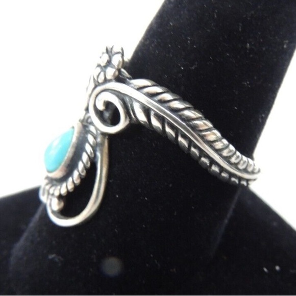 Carolyn Pollack Relios Turquoise Sterling Silver Ring American West - Picture 3 of 4